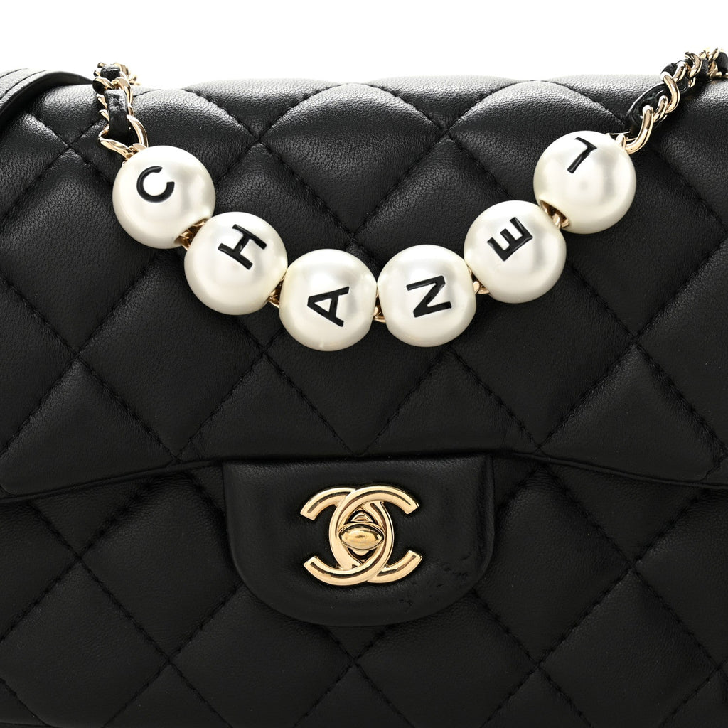 Lambskin Quilted Small My Precious Flap Black