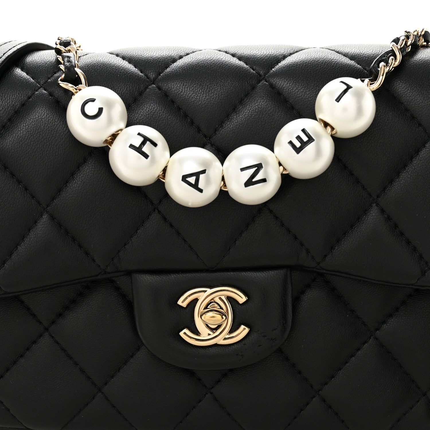 Lambskin Quilted Small My Precious Flap Black
