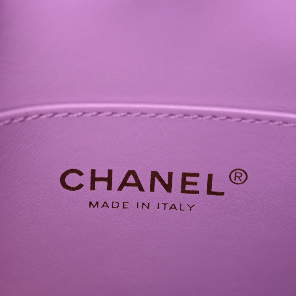 Lambskin Quilted Small Pick Me Up Hobo Purple