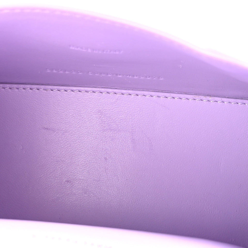 Shiny Calfskin Crocodile Embossed Hourglass Top Handle Bag XS Lilac