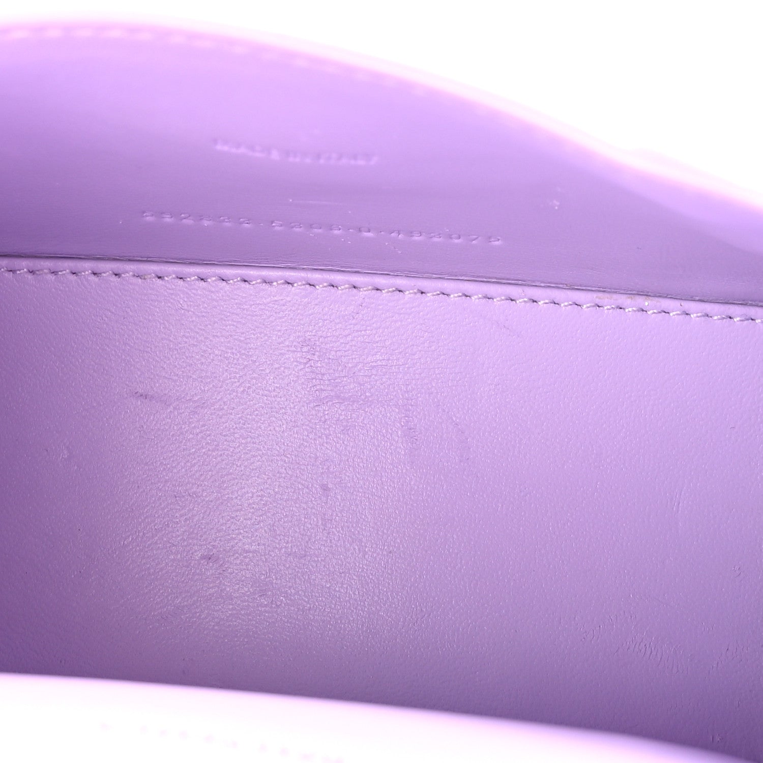 Shiny Calfskin Crocodile Embossed Hourglass Top Handle Bag XS Lilac