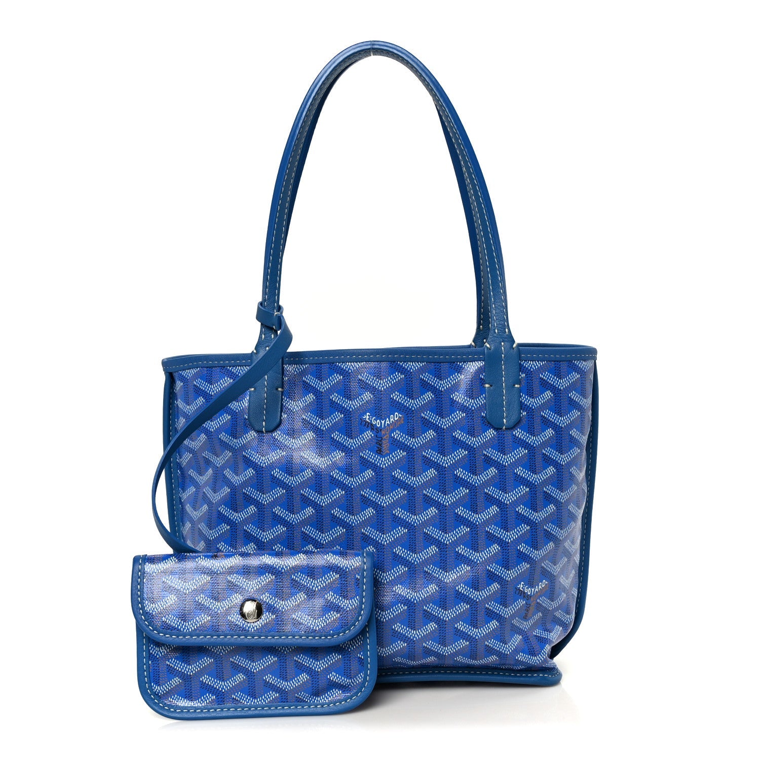 Goyardine Reversible Mini Anjou Sky Blue