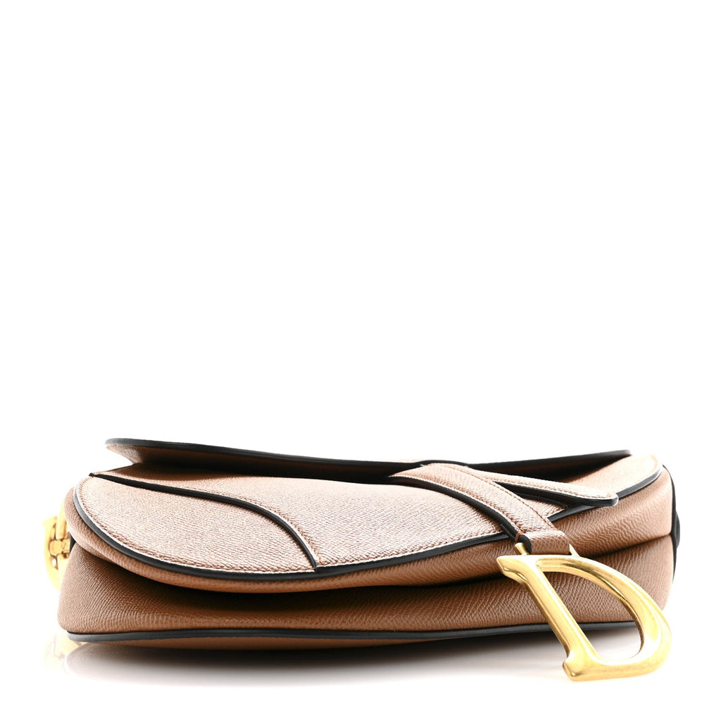 Grained Calfskin Saddle Bag Golden Saddle