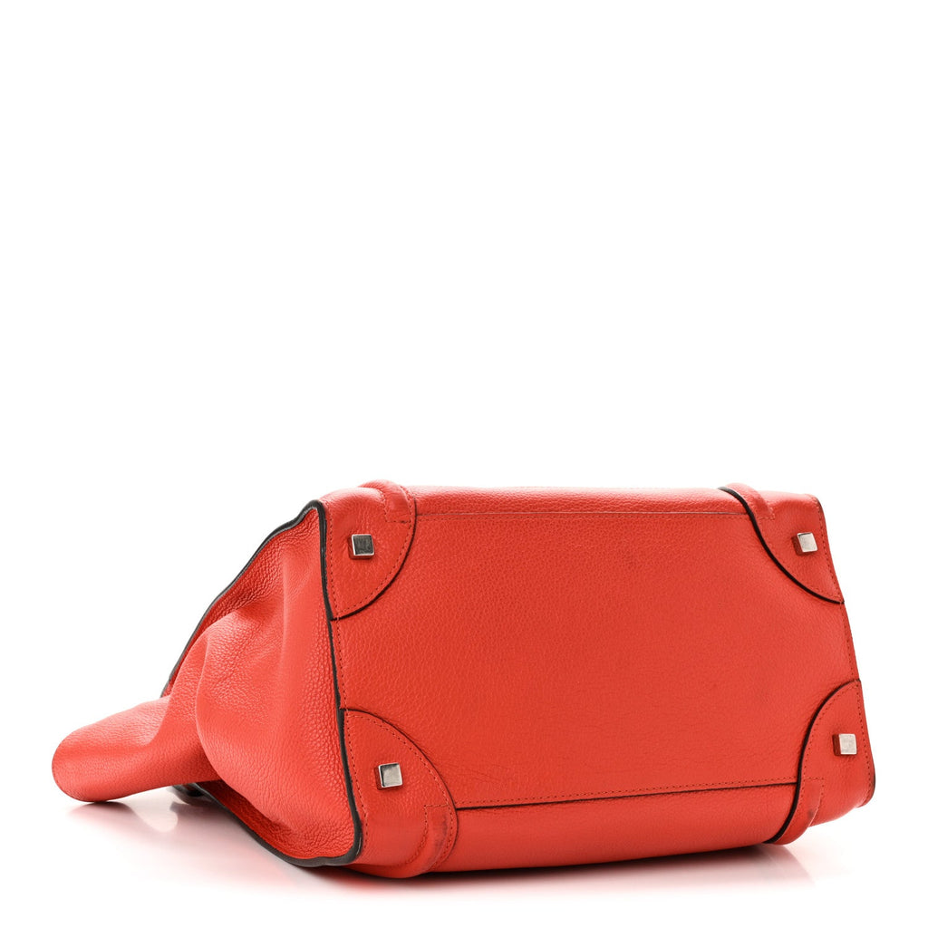 Drummed Calfskin Mini Luggage Coquelicot