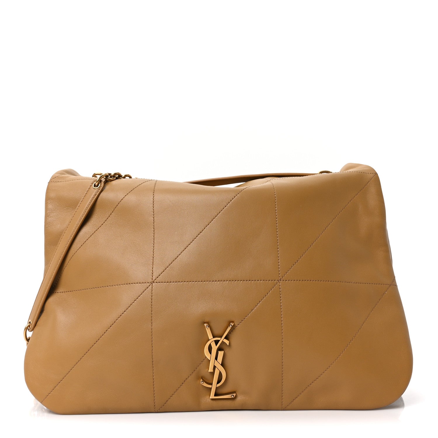 Lambskin Matelasse Monogram Large Jamie 4.3 Tabac Brown