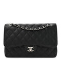 Caviar Quilted Jumbo Double Flap Black