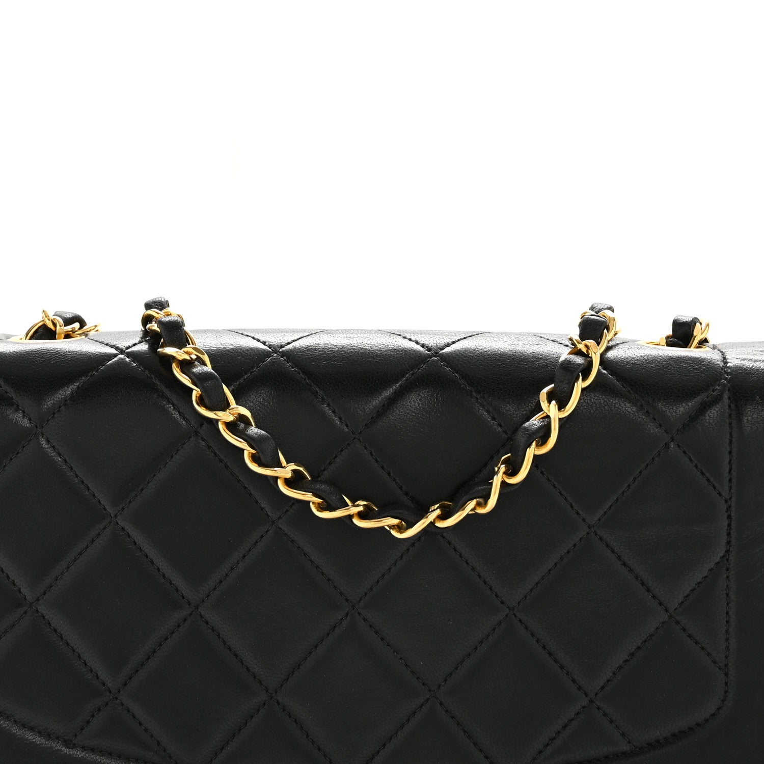 Lambskin Quilted Medium Single Flap Black