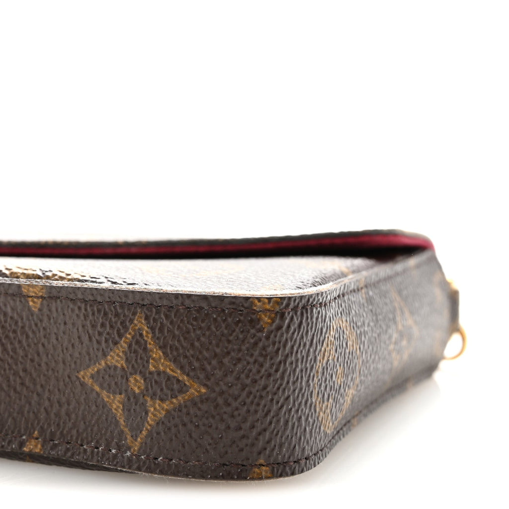 Monogram Pochette Felicie Chain Wallet Fuchsia