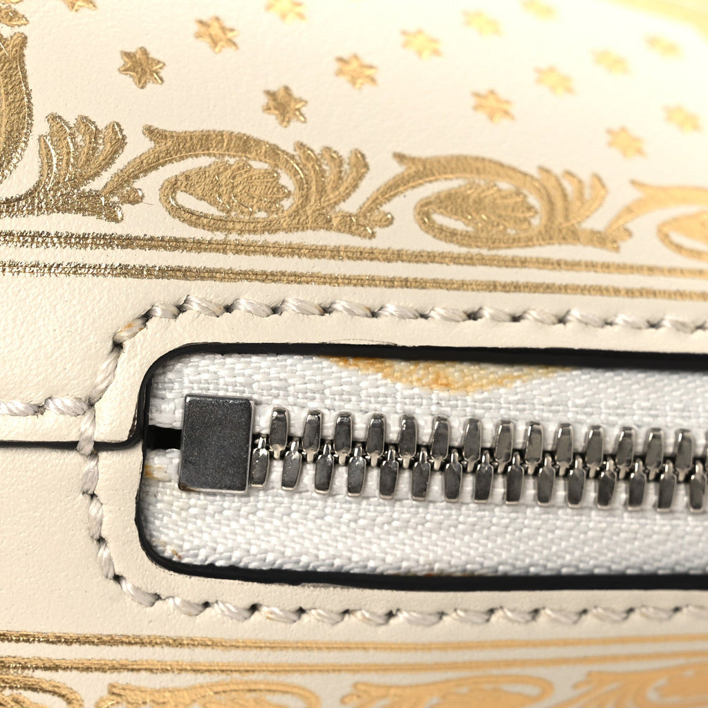 X SEGA Calfskin GUCCY Stars Mini Dome Shoulder Bag Mystic White Gold