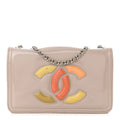 Vinyl Lipstick Wallet On Chain WOC Beige