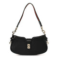 Calfskin Mini Moon Side Shoulder Bag Black