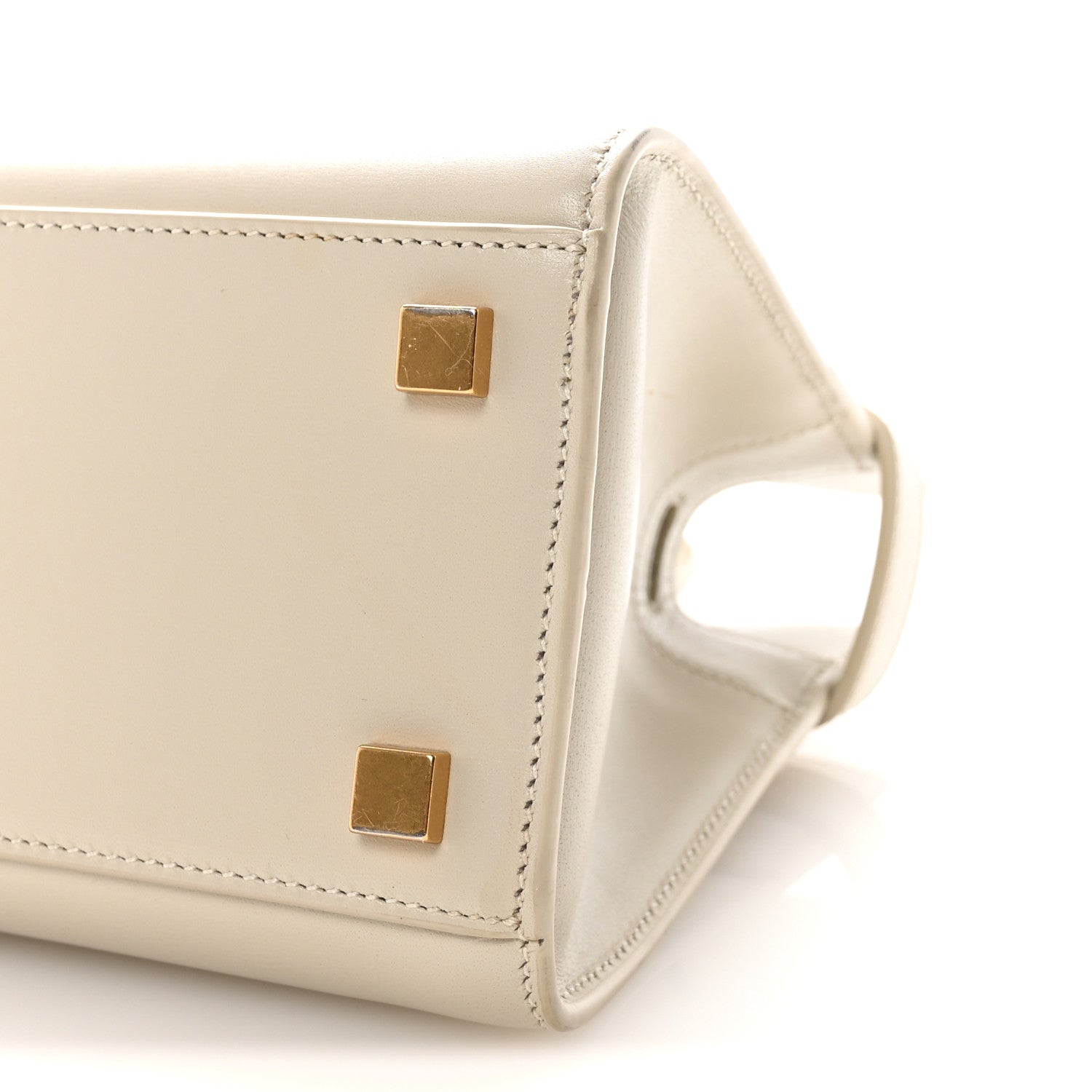 Smooth Calfskin Nano Manhattan Shopper Tote Crema Soft