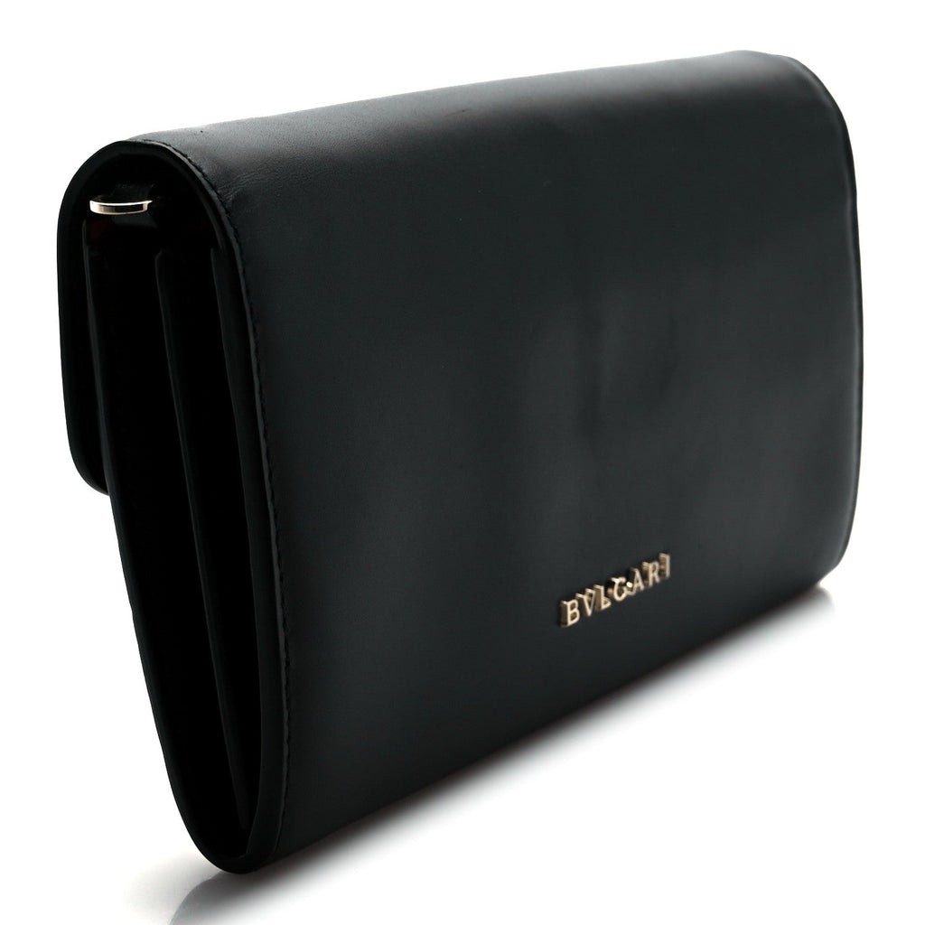 Calfskin Serpenti Forever Star Chain Wallet Black Red