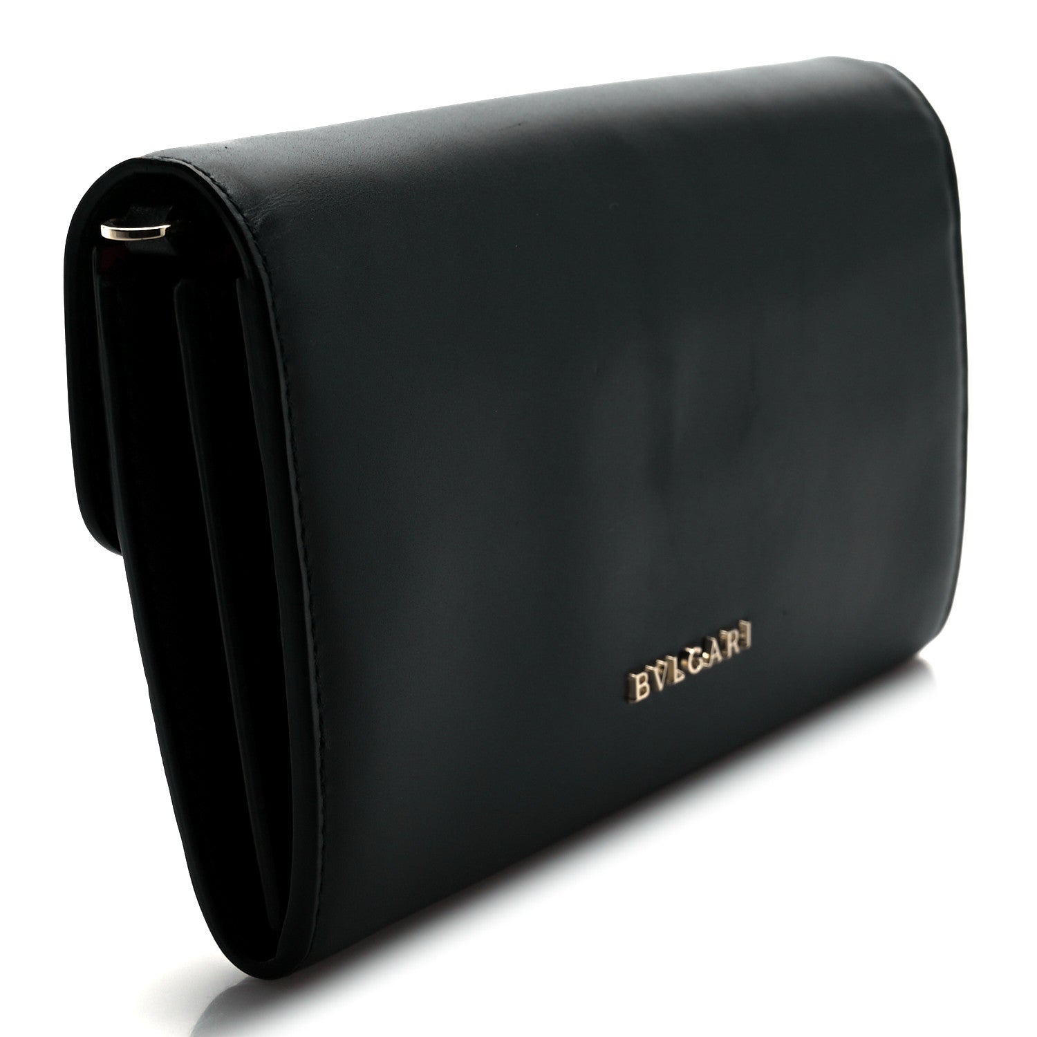 Calfskin Serpenti Forever Star Chain Wallet Black Red
