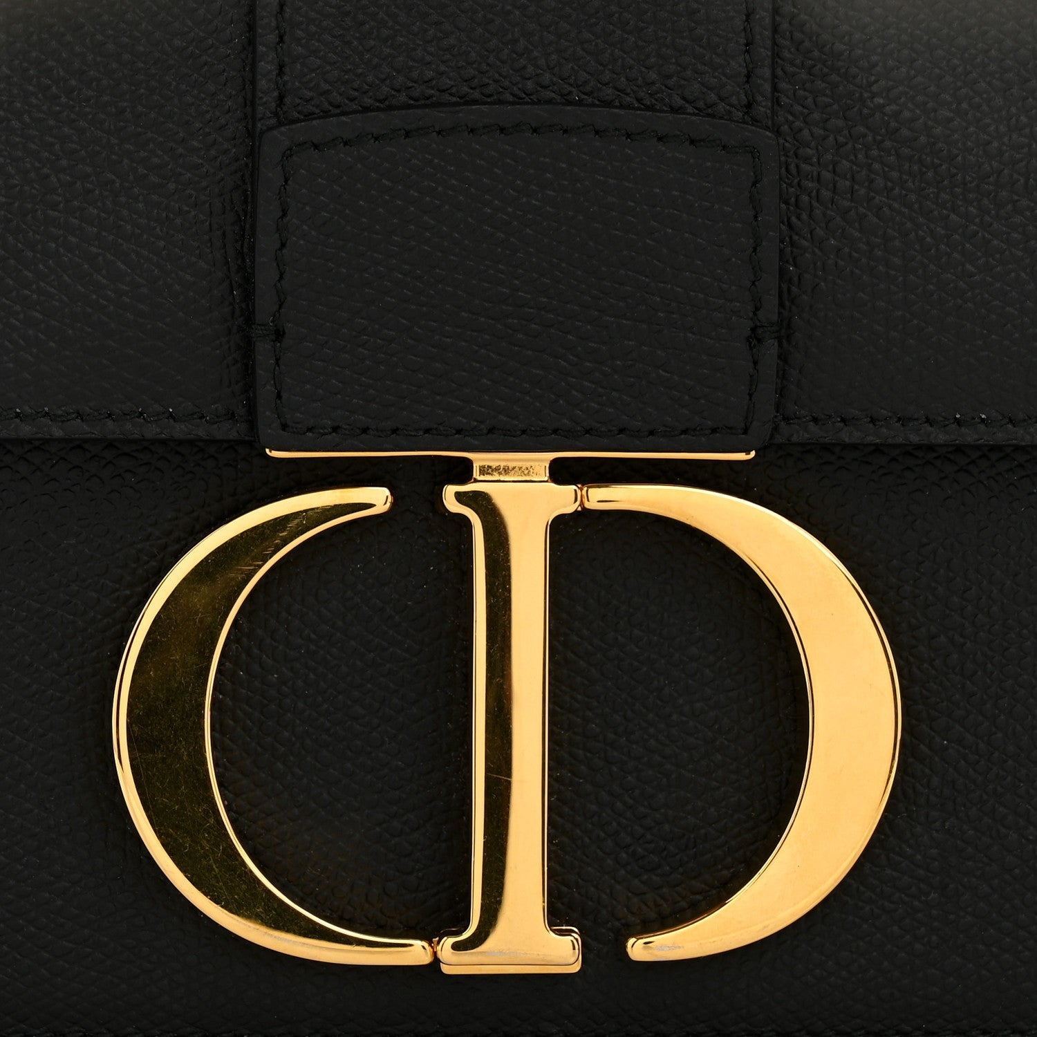 Grained Calfskin 30 Montaigne Flap Bag Black