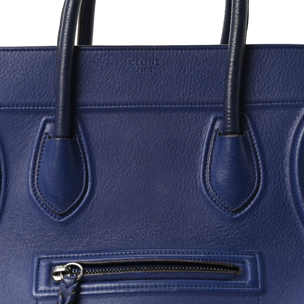 Grained Calfskin Medium Phantom Luggage Indigo