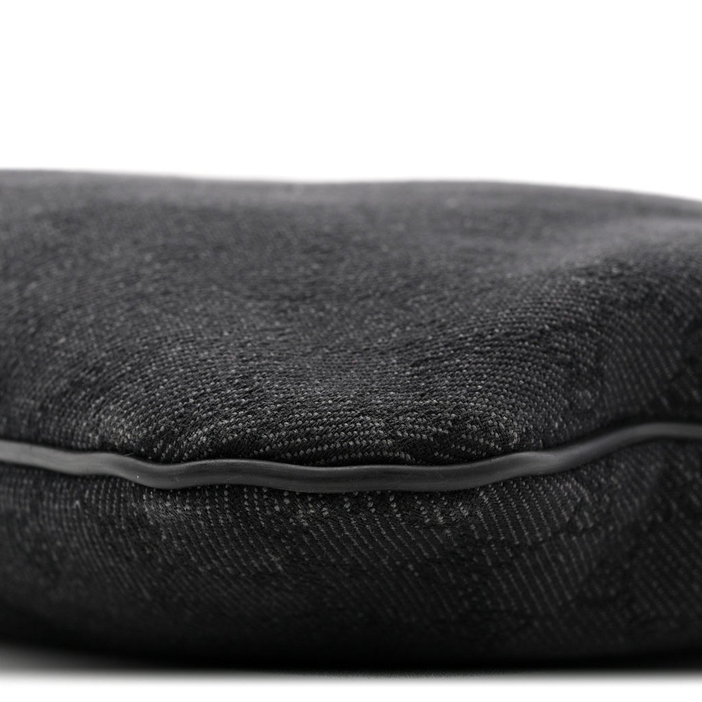 Denim Monogram Flat Messenger Bag  Black