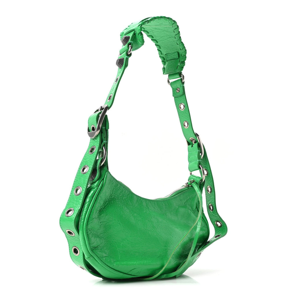 Agneau Arena Le Cagole Shoulder Bag XS Vivid Green