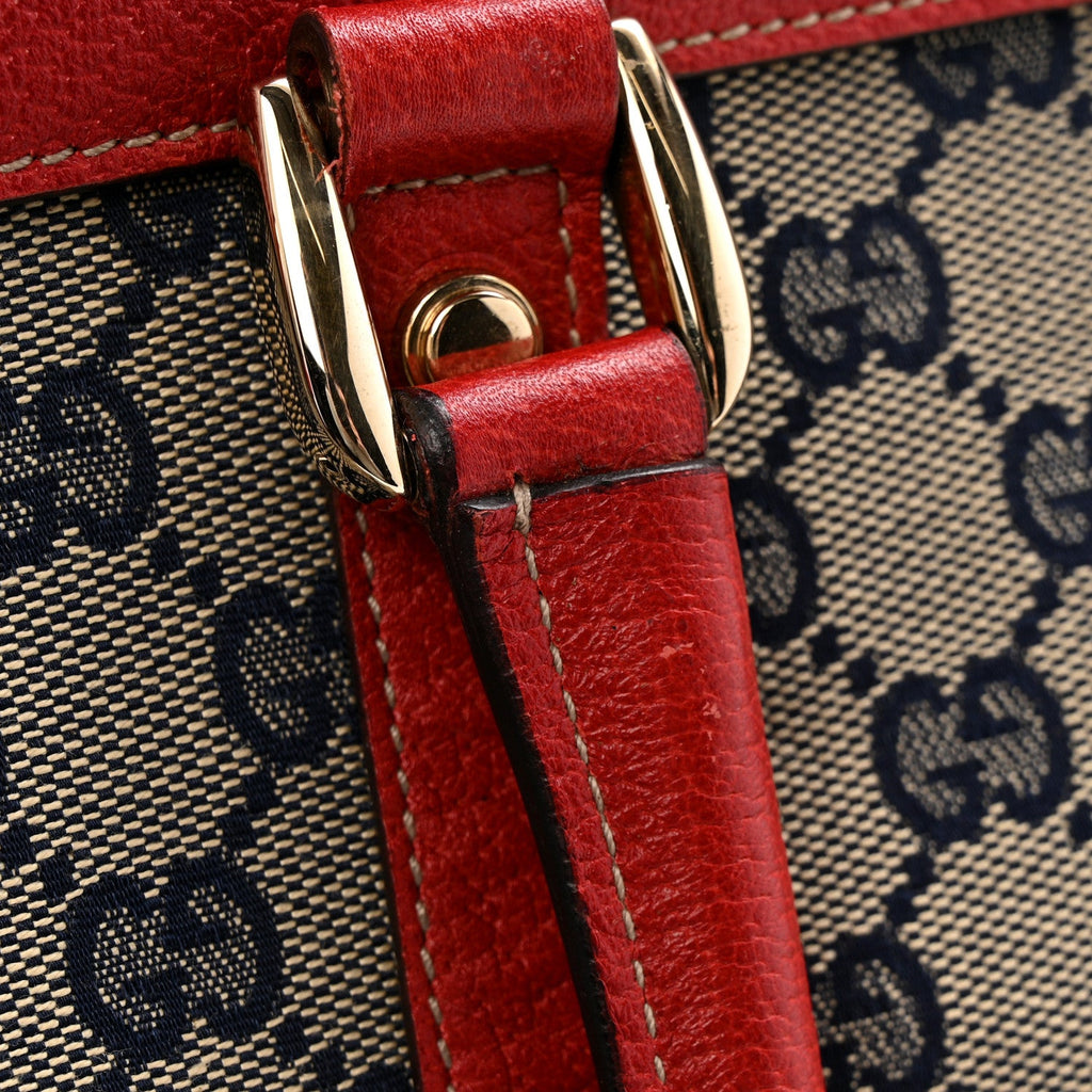 Monogram Work Tote Navy Red