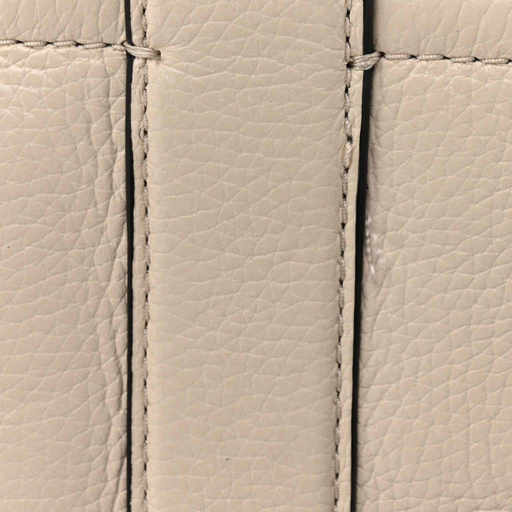 Grained Calfskin Small The Tote Bag Ivory Black