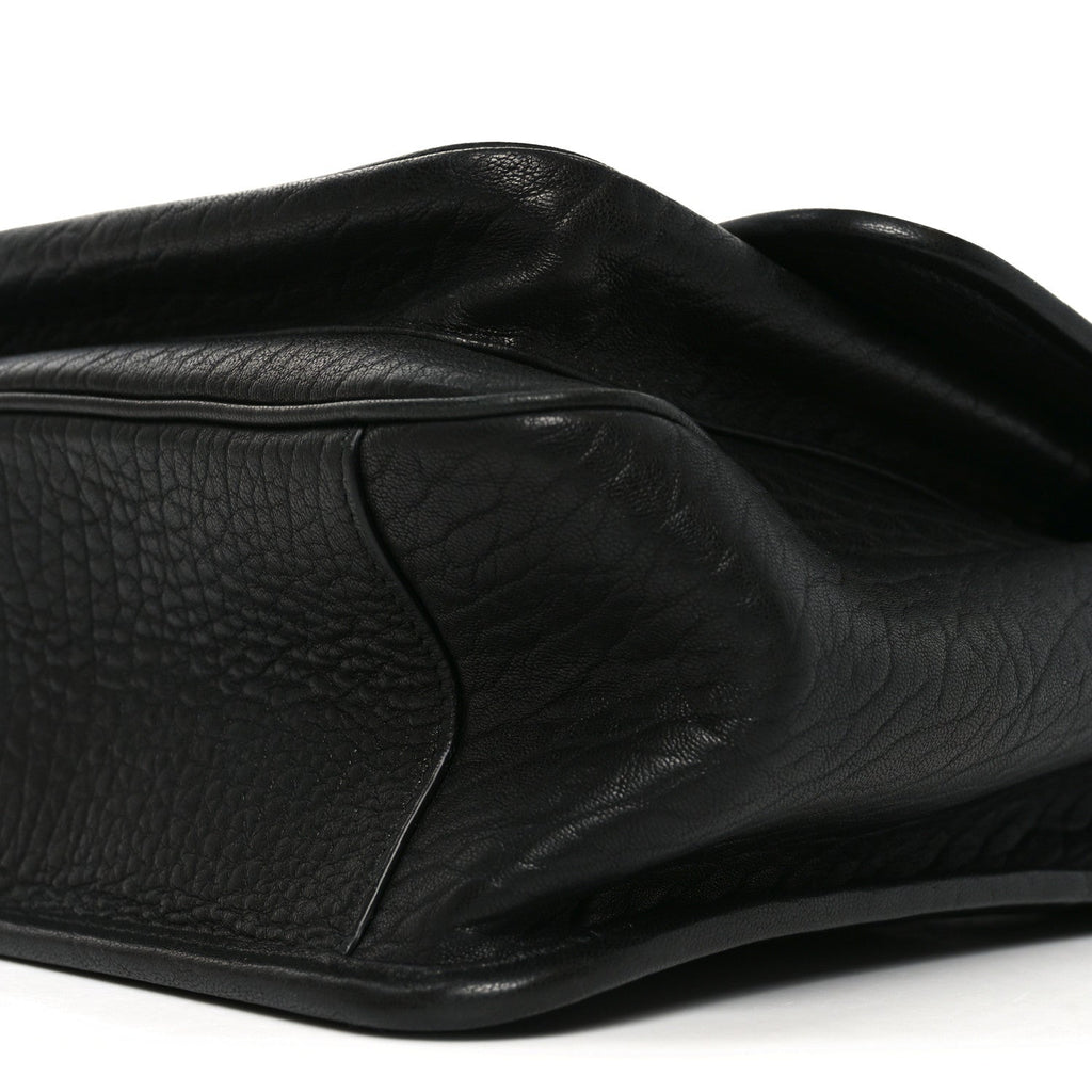 Grained Lambskin Monogram Large Niki Chain Satchel Black