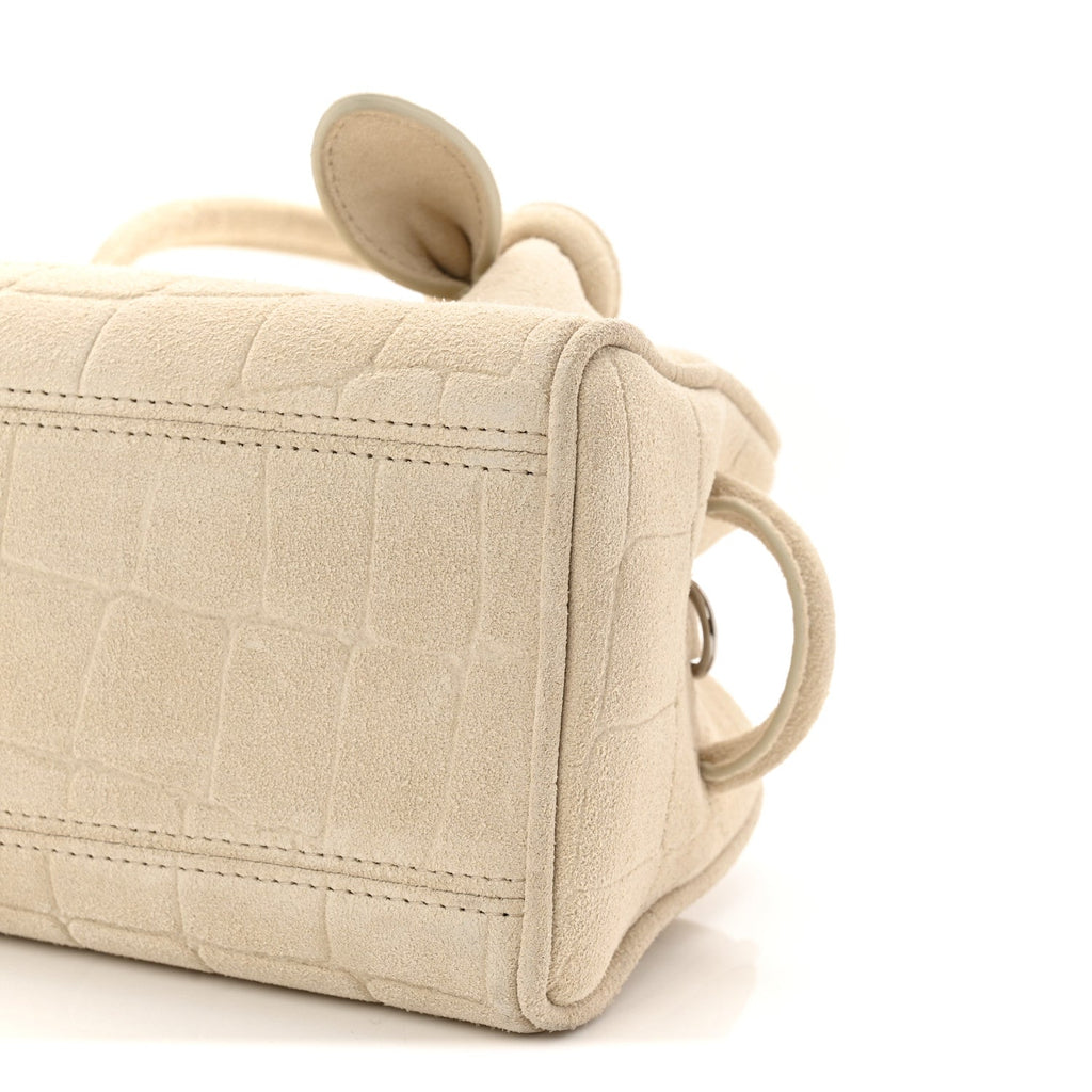 Suede Crocodile Embossed Le Petit Turismo Ivory