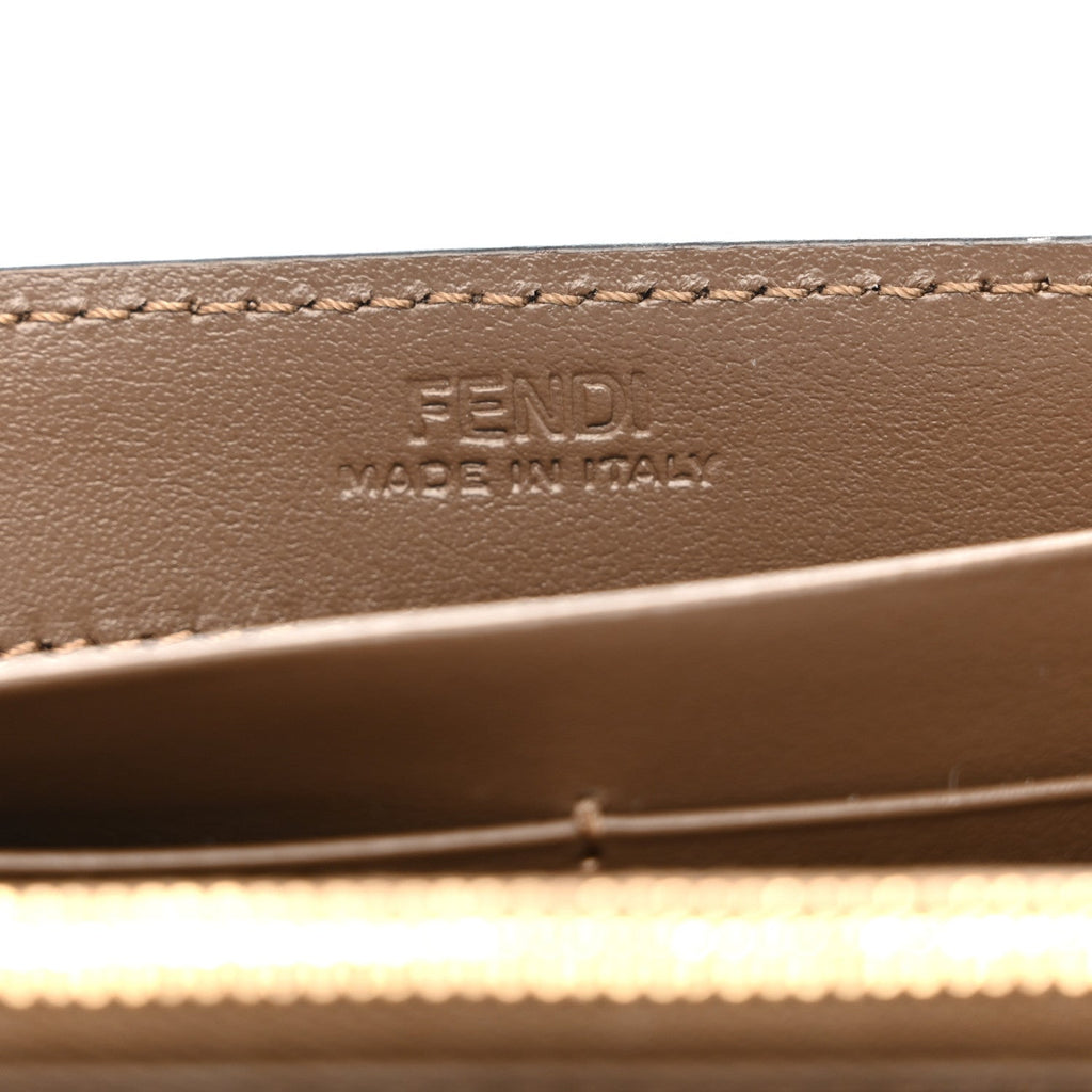 Vitello Soft F is Fendi Bi-Color FF 1974 Embossed Continental Envelope Wallet On Chain Maya Black