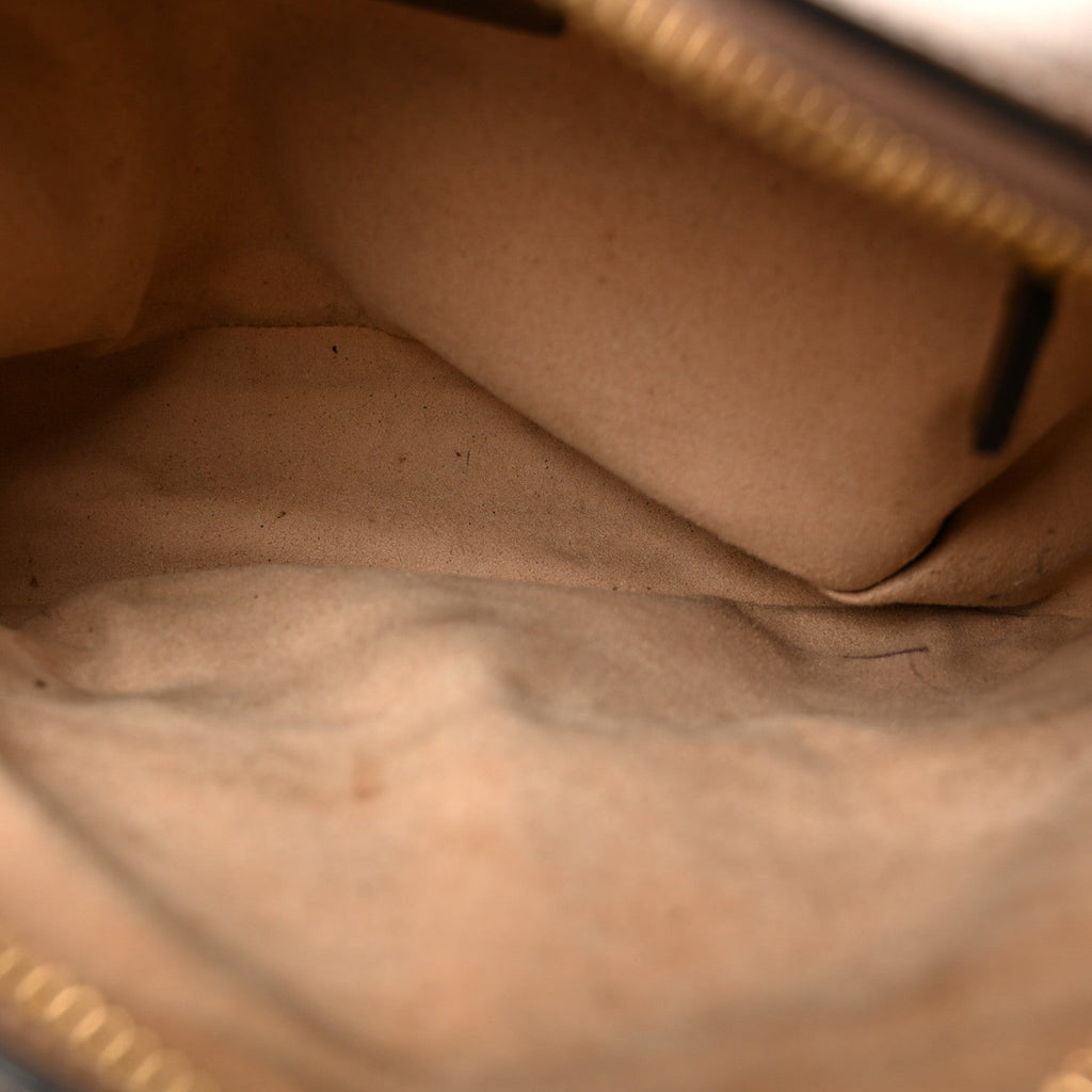 GG Supreme Monogram Small Horsebit 1955 Shoulder Bag Beige Brown Sugar