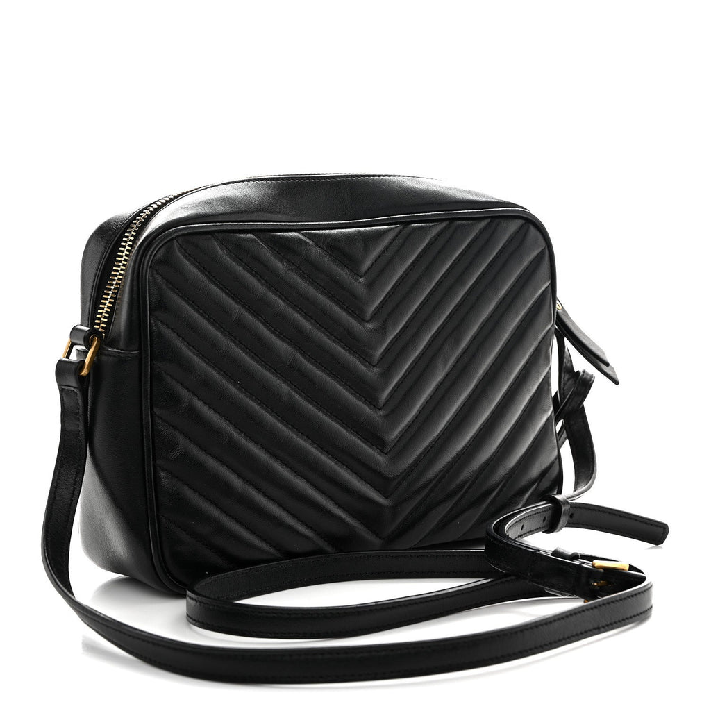 Calfskin Matelasse Monogram Lou Camera Bag Black