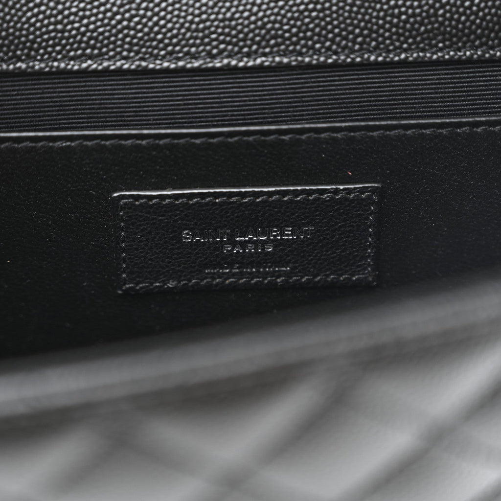 Grain De Poudre Textured Mixed Matelasse Triquilt Medium Monogram Satchel Black