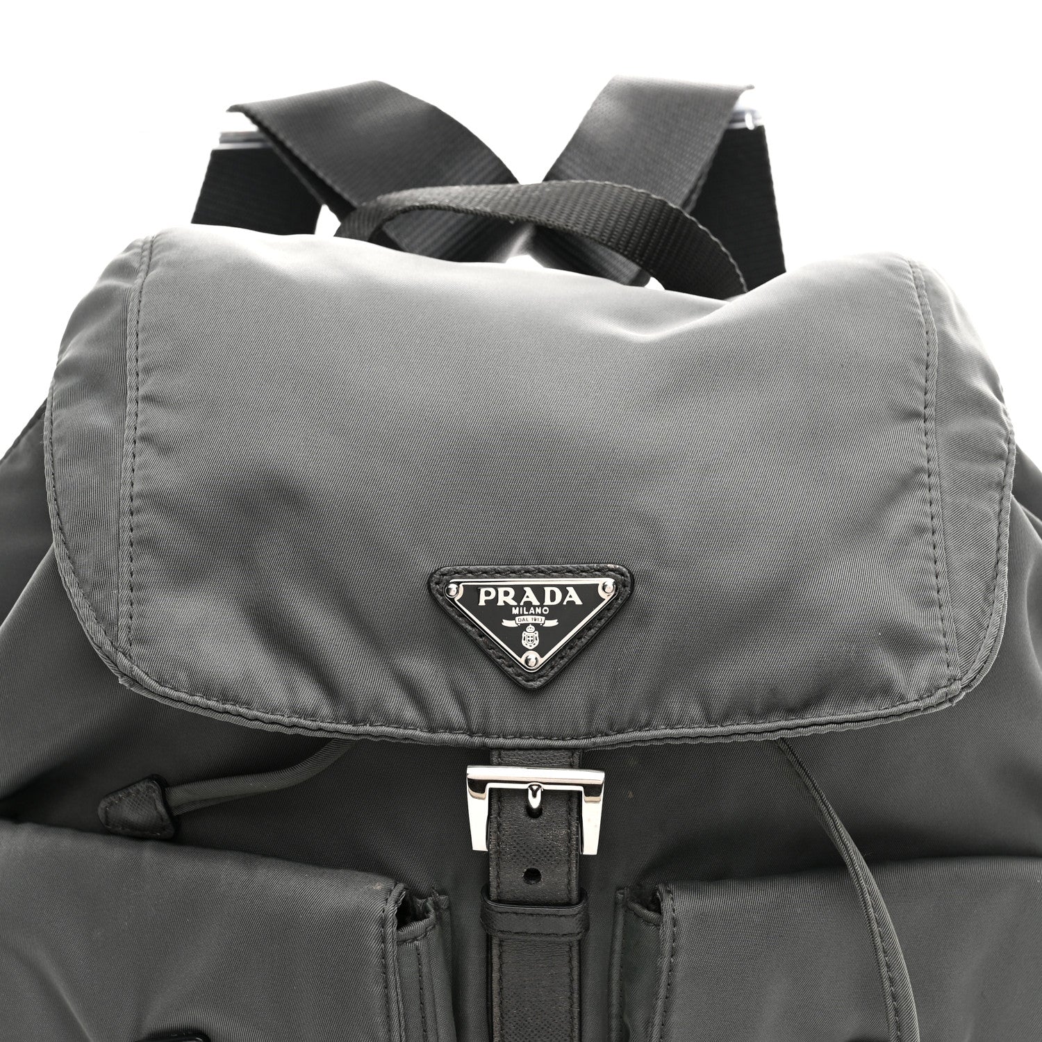 Tessuto Nylon Saffiano Medium Backpack Anthracite