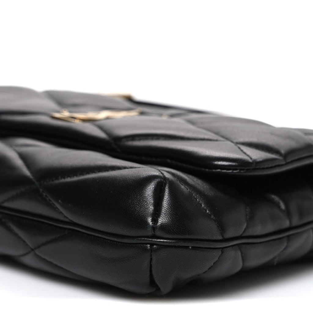 Lambskin Quilted Le 57 Diamond Shoulder Bag Black