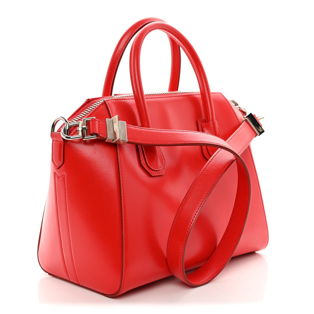 Shiny Lord Calfskin Small Antigona Medium Red