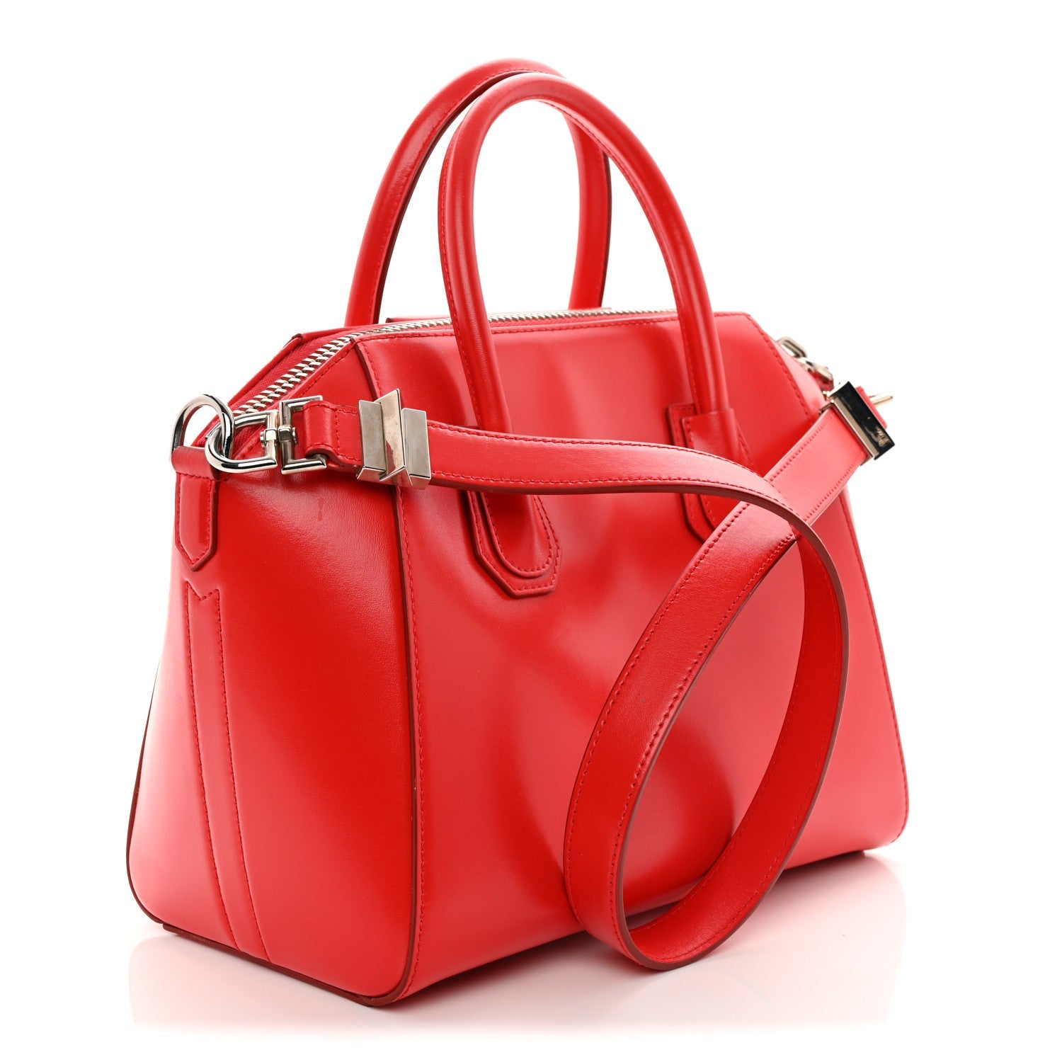 Shiny Lord Calfskin Small Antigona Medium Red