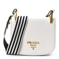 City Calf Striped Pionniere Saddle Bag White Black