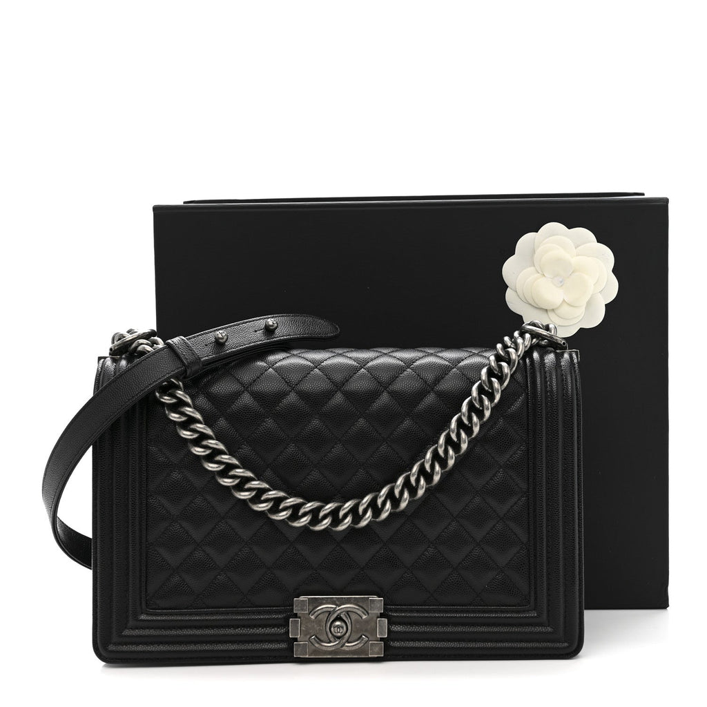 Caviar Quilted New Medium Boy Flap Black