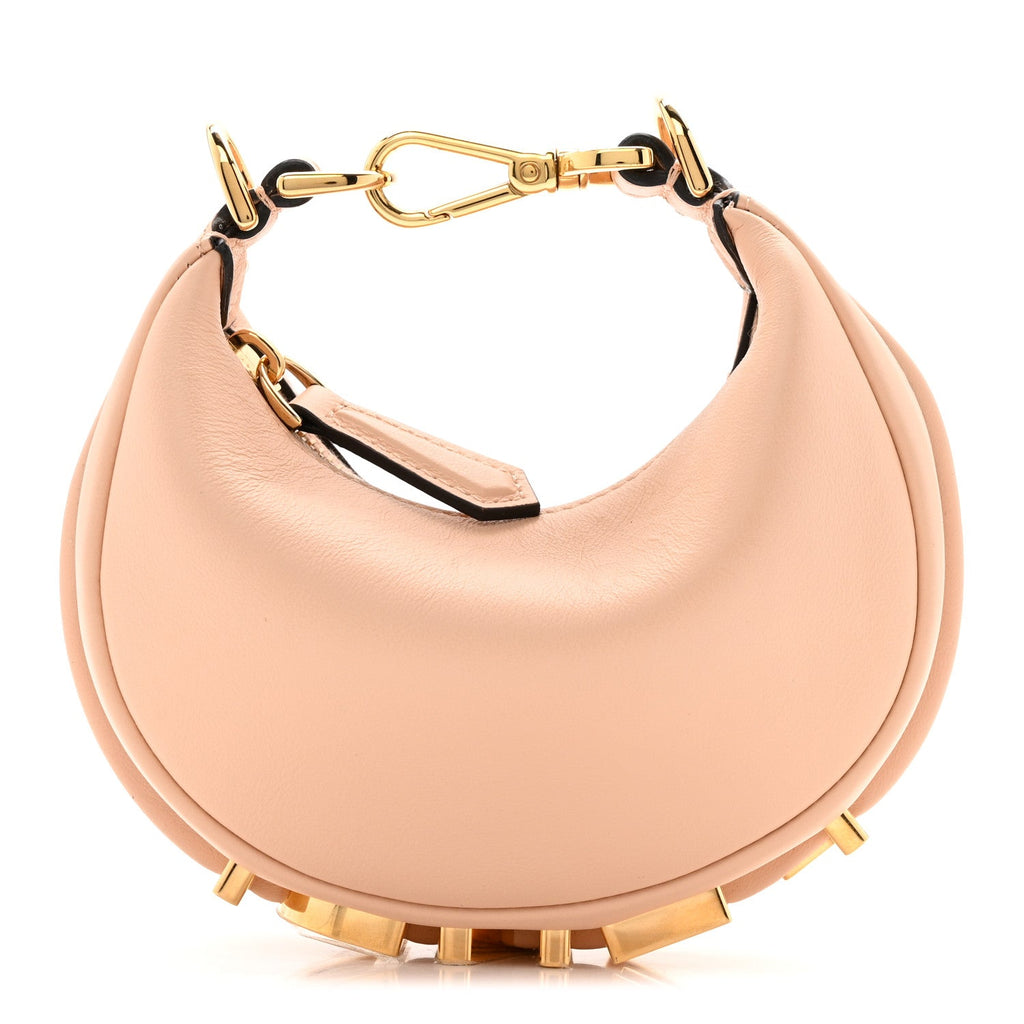 Vitello Grace Matte Nano Fendigraphy Hobo Charm Light Rose