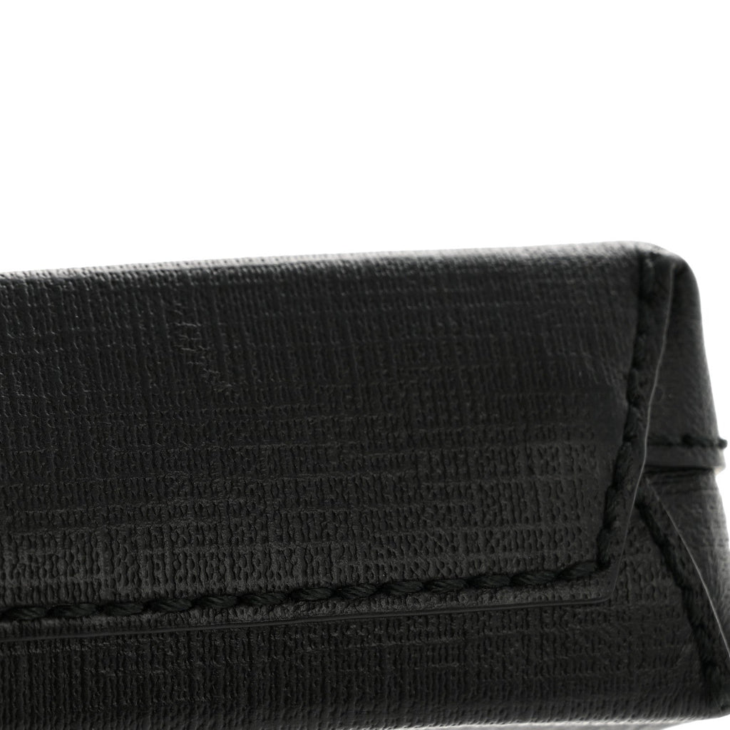 Squared Calfskin Logo Shopping Phone Holder Bag Black