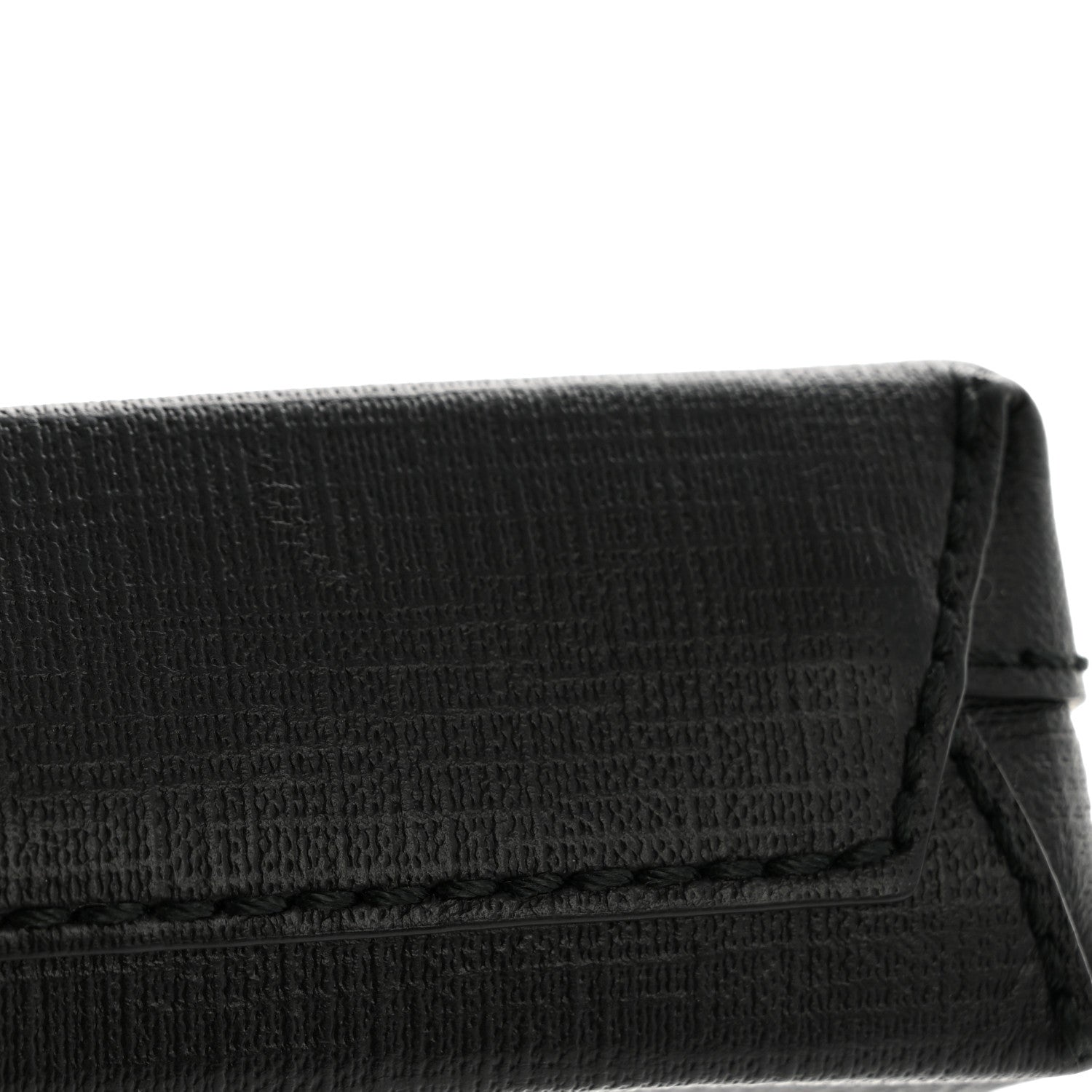 Squared Calfskin Logo Shopping Phone Holder Bag Black