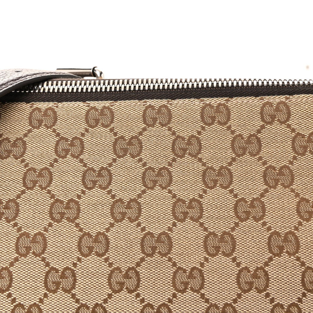 Monogram Calfskin Web Medium B Shoulder Bag Beige Brown