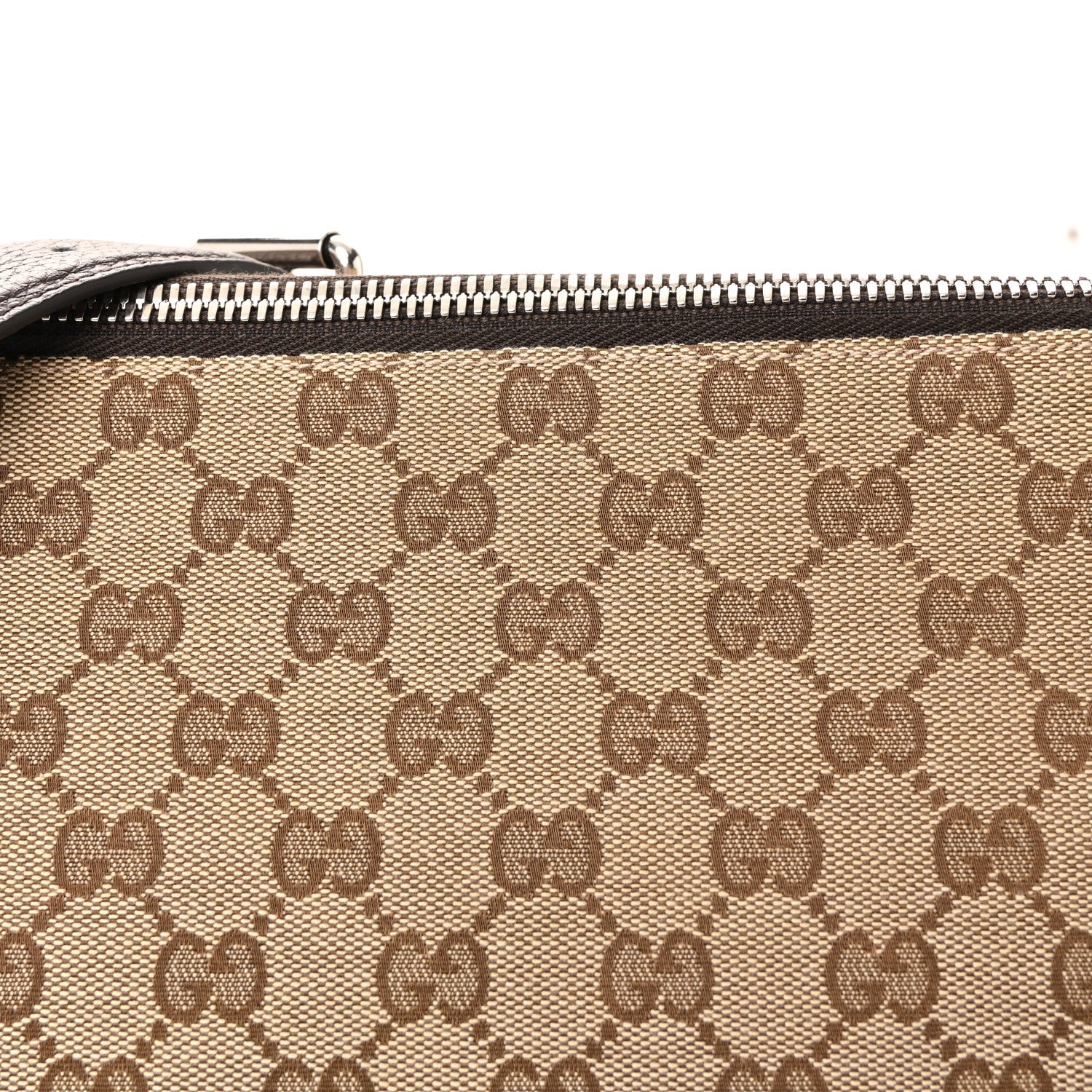 Monogram Calfskin Web Medium B Shoulder Bag Beige Brown
