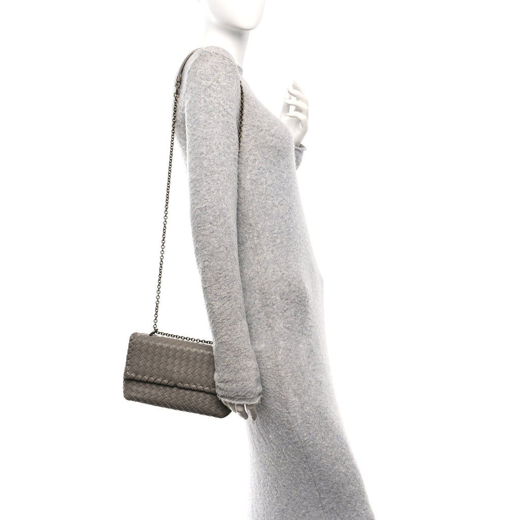 Nappa Intrecciato Baby Olimpia Shoulder Bag Shadow