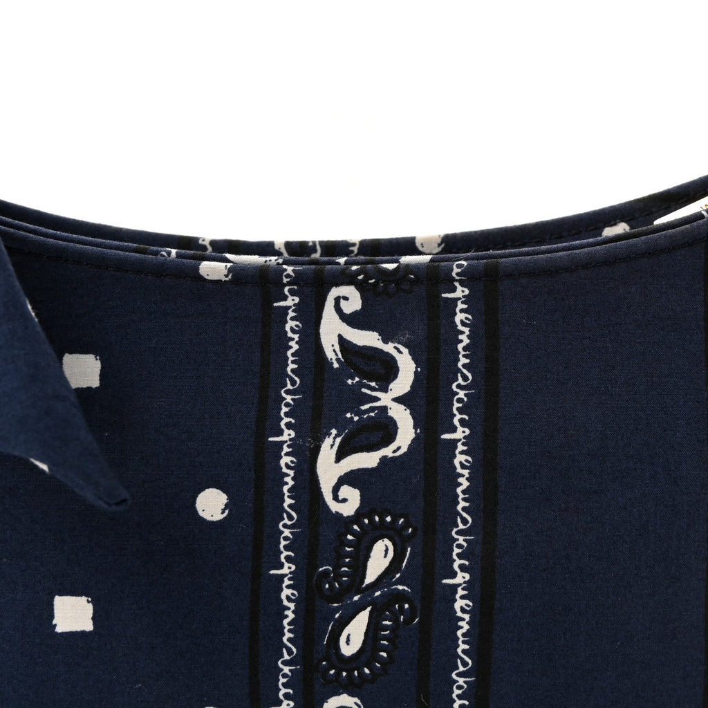 Cotton Canvas Paisley Print Le Bisou Navy