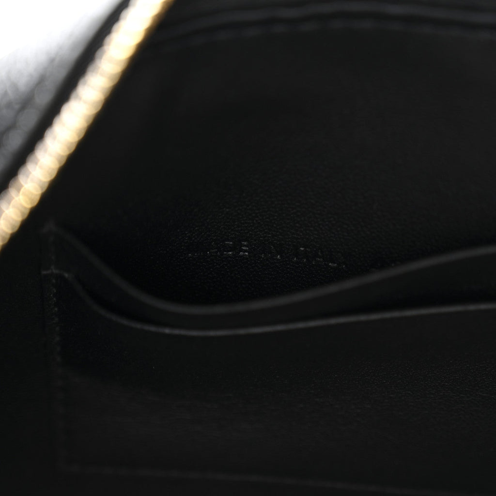 Supple Calfskin Caro Double Pouch Black