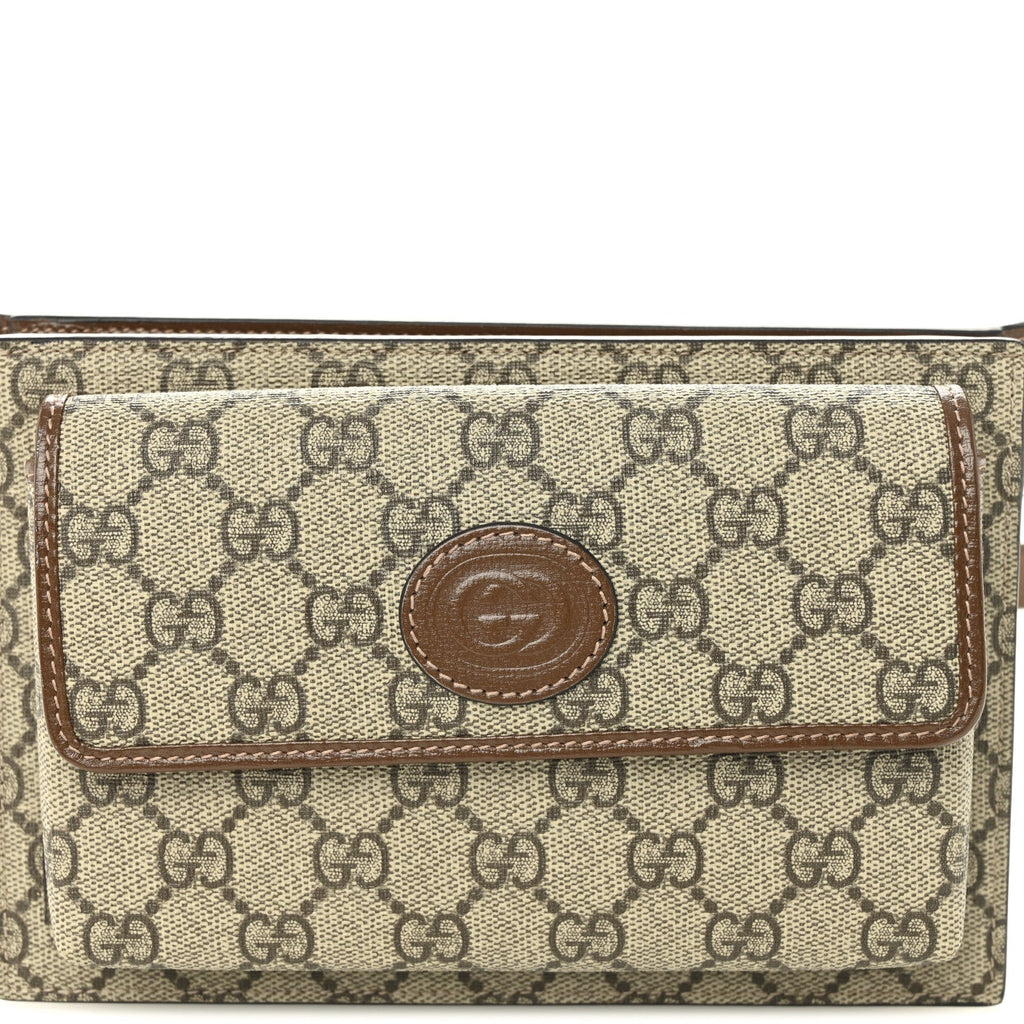 GG Supreme Monogram Canvas Interlocking G Belt Bag Beige Ebony