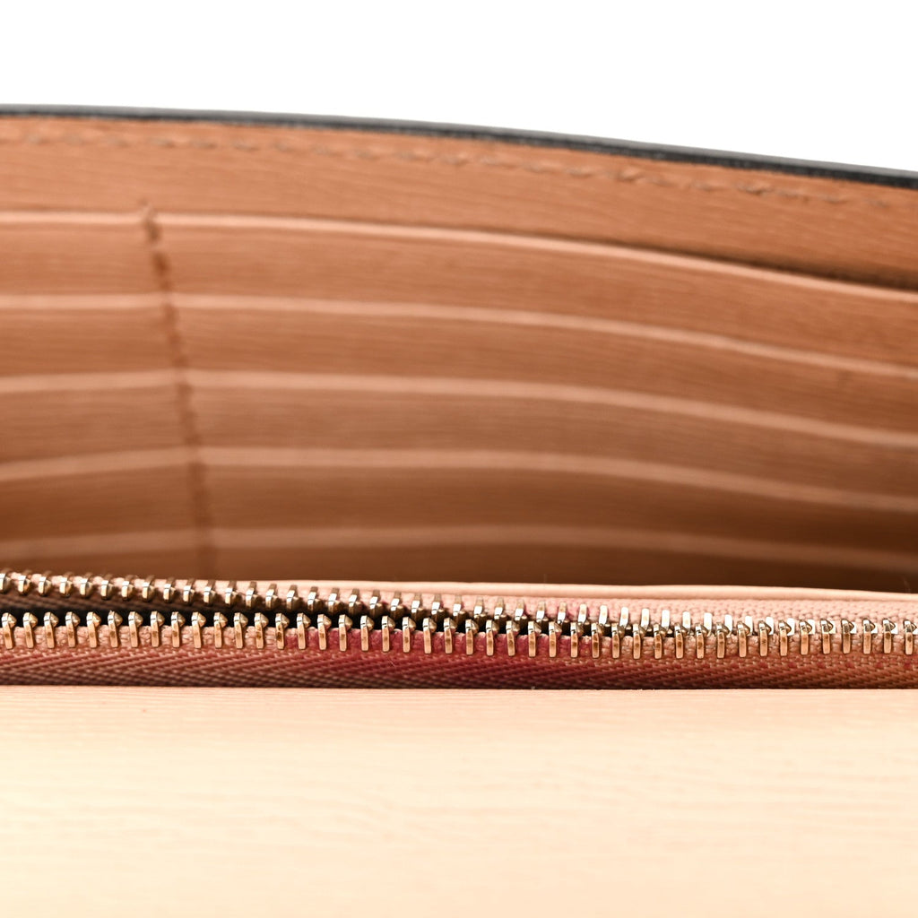 Dollar Calfskin Interlocking G Chain Wallet Camelia