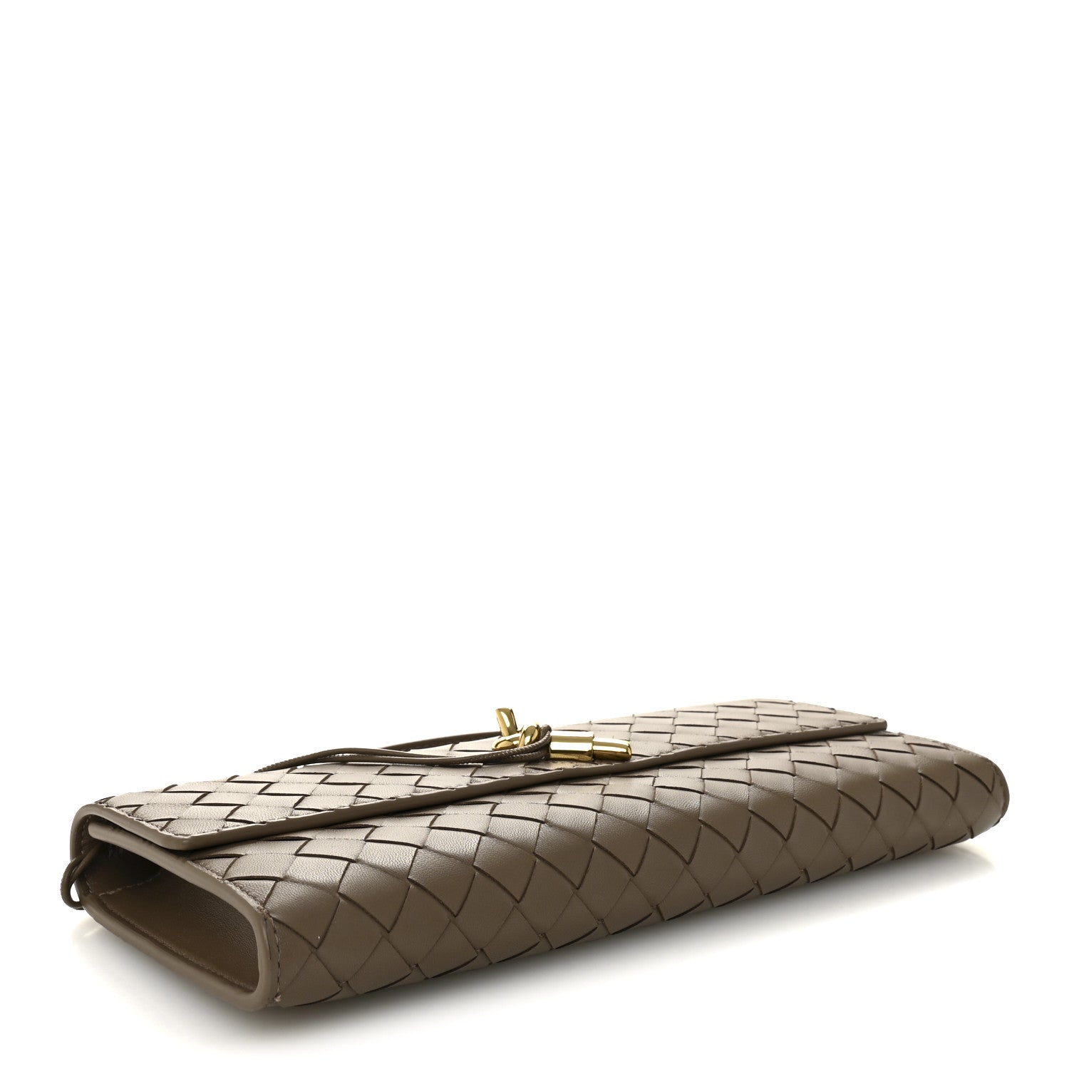 Nappa Intrecciato Long Andiamo Top Handle Clutch Pinecone