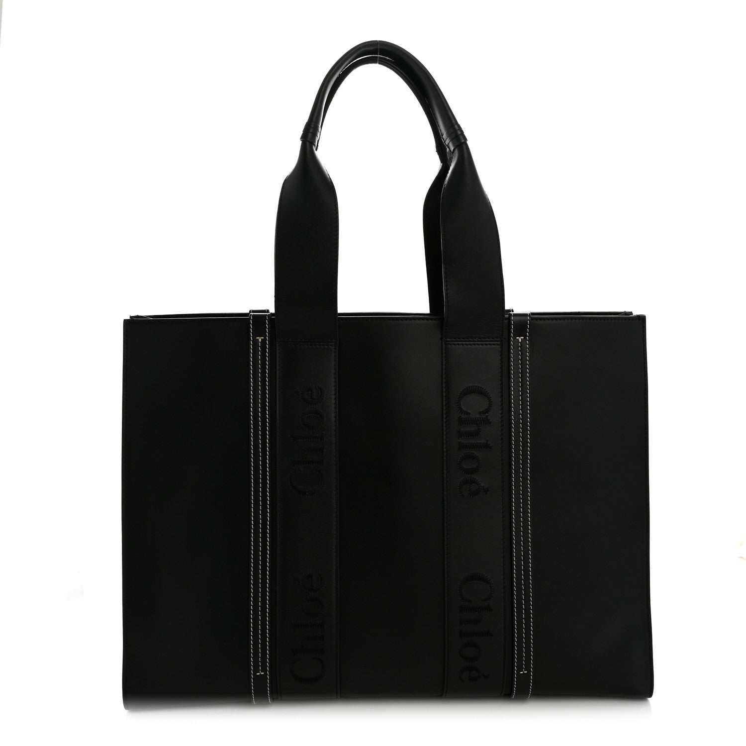 Calfskin Large Woody Tote Black