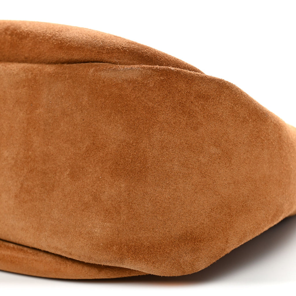 Shiny Grained Calfskin Small Marcie Clutch Tan