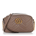 Calfskin Matelasse Small GG Marmont Chain Shoulder Bag Porcelain Rose